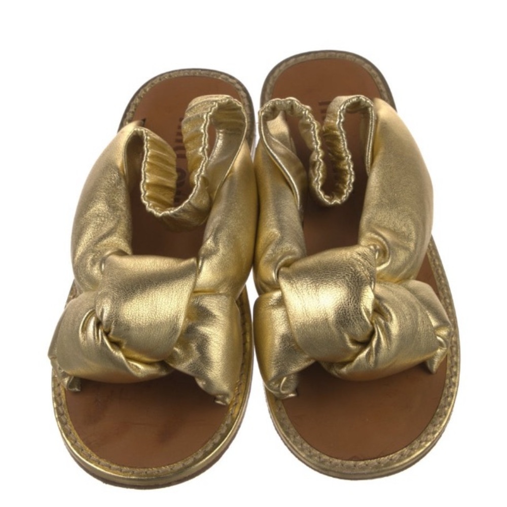 ISO Miu Miu Gold Puffy Slingback Sandals